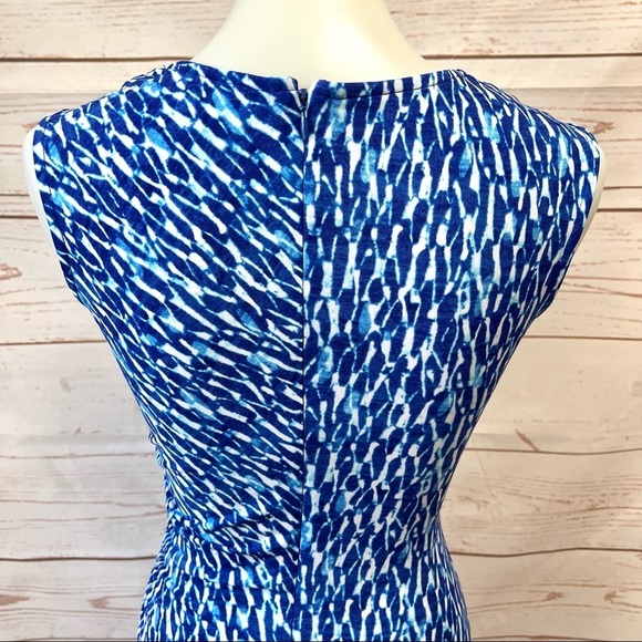 Michael Kors Asymmetrical Draped Royal Tie Dye Print Maxi Dress - Picture 8 of 12